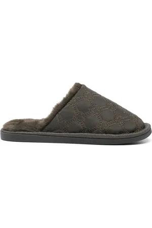 V°73 Logo-embroidered slippers