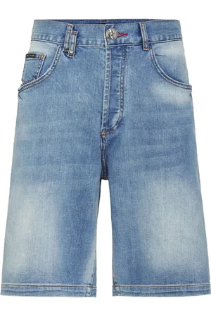 Philipp Plein Tiger-appliqu?? denim shorts