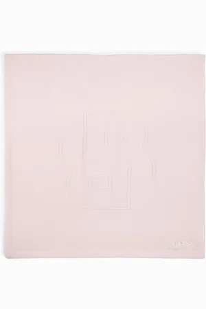 HUGO BOSS Logo-embroidered cotton blanket