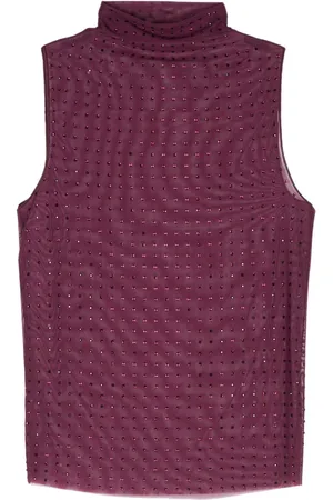 Pinko Rhinestoned tulle top