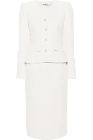 Self-Portrait Faux-pearl buttons maxi dress