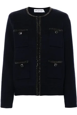Self-Portrait Embellished knitted cardigan