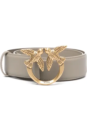 Pinko Love Birds-buckle leather belt