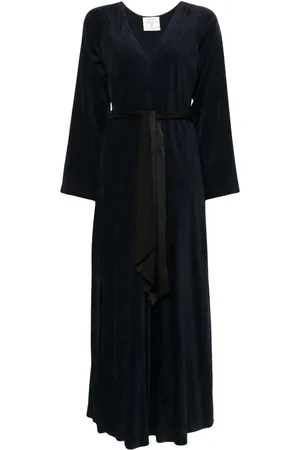 FORTE FORTE Sash velvet maxi dress