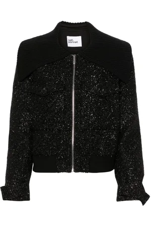 Self-Portrait Boucl?? bomber jacket
