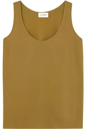 ST. JOHN Round-neck silk tank top