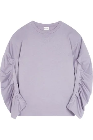 DRIES VAN NOTEN Ruched-sleeve cotton T-shirt