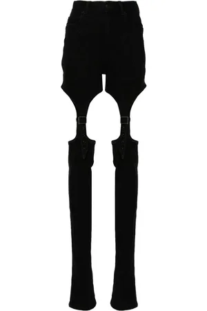 MUGLER Buckled chaps skinny jeans