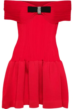 Self-Portrait Bow-detail mini dress