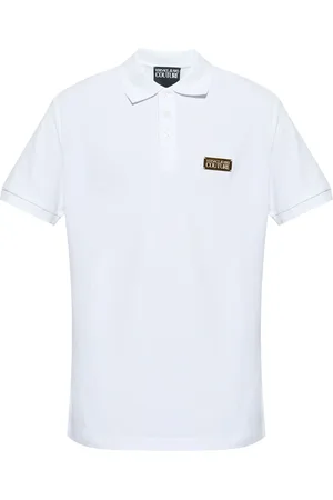 VERSACE Logo-plaque piqu?? polo shirt