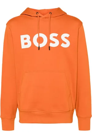 HUGO BOSS Contrast-logo cotton-terry hoodie