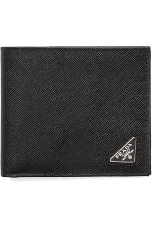 Prada Triangle-logo bi-fold leather wallet