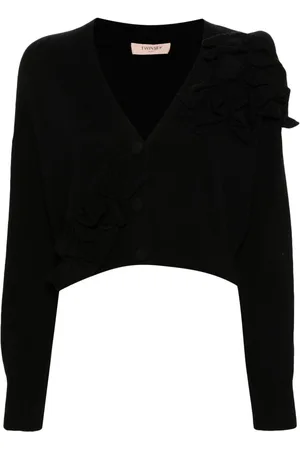 Twin-Set Floral-appliqué cardigan