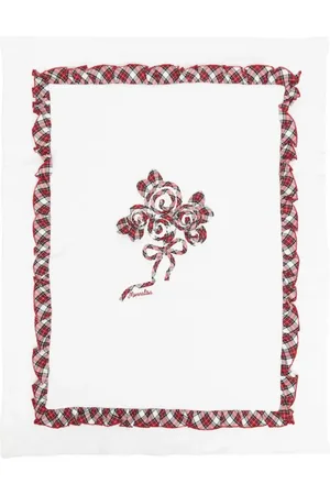 MONNALISA Plaid-ruffle padded blanket