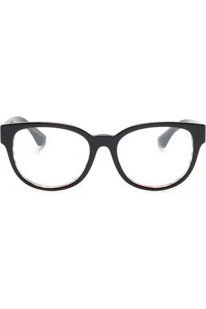 Burberry Checked oval-frame glasses