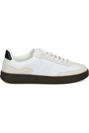 Tommy Hilfiger Embroidered-logo leather sneakers