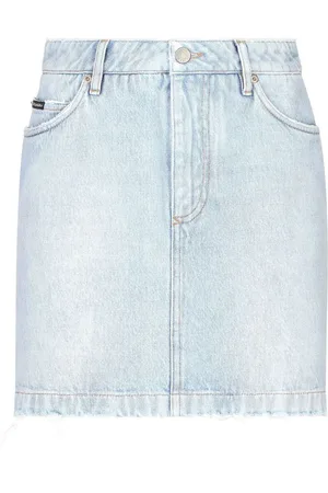 Dolce & Gabbana Logo-plaque denim skirt