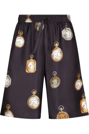 Dolce & Gabbana Clock-print silk shorts