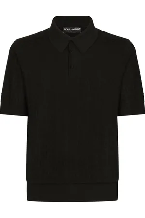 Dolce & Gabbana Monogram-jacquard silk polo shirt