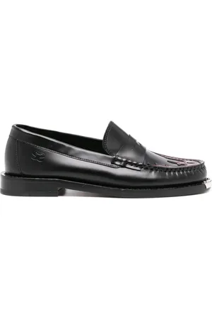 Sandro Panel-detail leather penny loafers