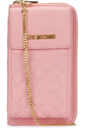 Moschino Logo-lettering quilted phone pouch