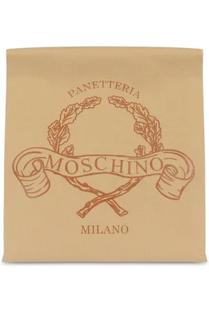 Moschino Logo-print paper clutch bag