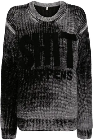 R13 Reverse-printed wool jumper