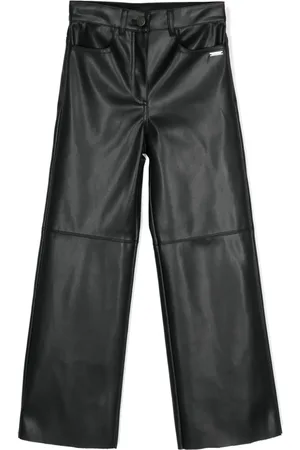 MONNALISA Straight-leg faux-leather trousers