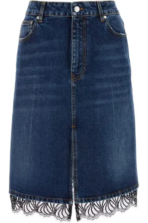 Stella McCartney Lace-trim denim skirt