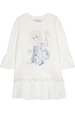 MONNALISA X Disney illustration-print tiered dress
