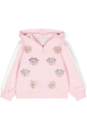 MONNALISA Crystal-embellished zip-up hoodie
