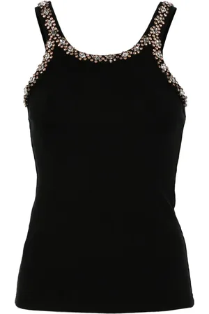 Pinko Crystal-embroidery tank top