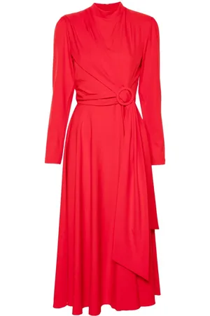 NISSA Decorative-buckle midi dress