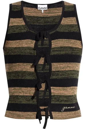 Ganni Striped knitted top