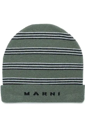 Marni Logo-jacquard striped beanie