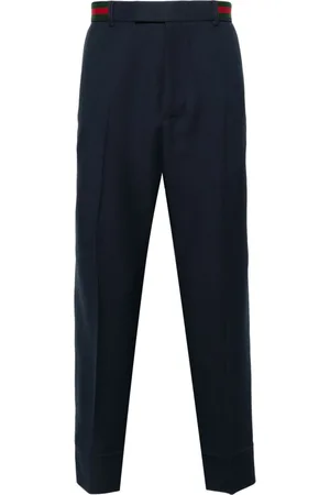 Gucci Web-stripe trim cropped trousers
