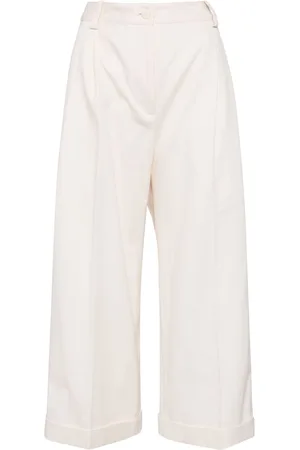 Maison Kitsuné Pleated rolled-hem trousers
