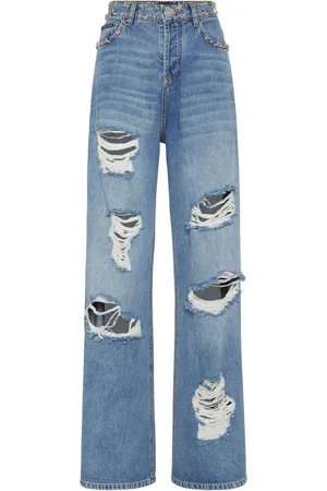 Philipp Plein Skater high-rise wide-leg jeans