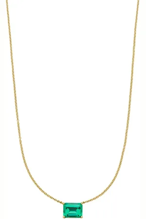 VEYNOU 14kt recycled yellow Eden emerald necklace