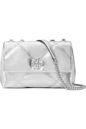 Tory Burch Small Kira metallic diamond-quilted convertible shoulder bag