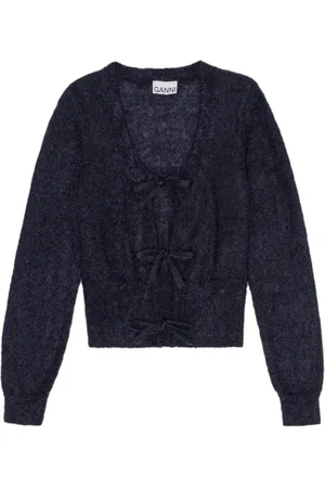 Ganni Knitted tie string cardigan