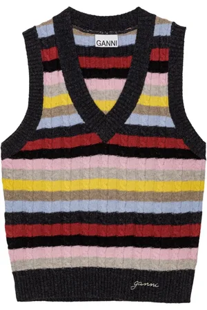 Ganni Striped knitted top