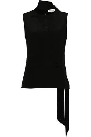 Victoria Beckham Scarf-detail silk tank top