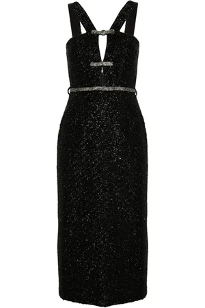 Self-Portrait Bouclé midi dress