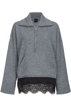 Pinko Lace-trim m??lange-effect jumper