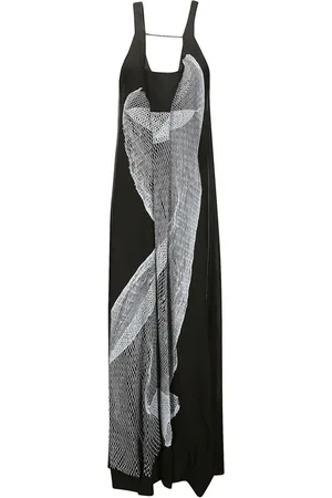 Victoria Beckham Contorted-net sleeveless maxi dress