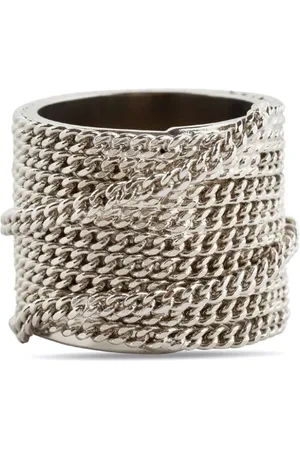 DRIES VAN NOTEN Stacked cable-link ring