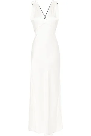 Victoria Beckham V-neck satin maxi dress