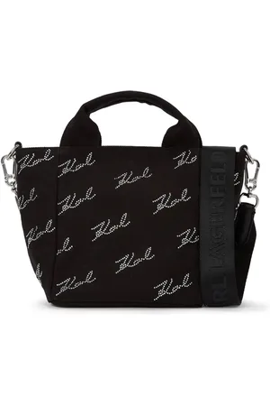 Karl Lagerfeld Signature rhinestone-embellished tote bag