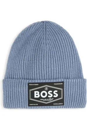 HUGO BOSS Logo-patch knitted beanie